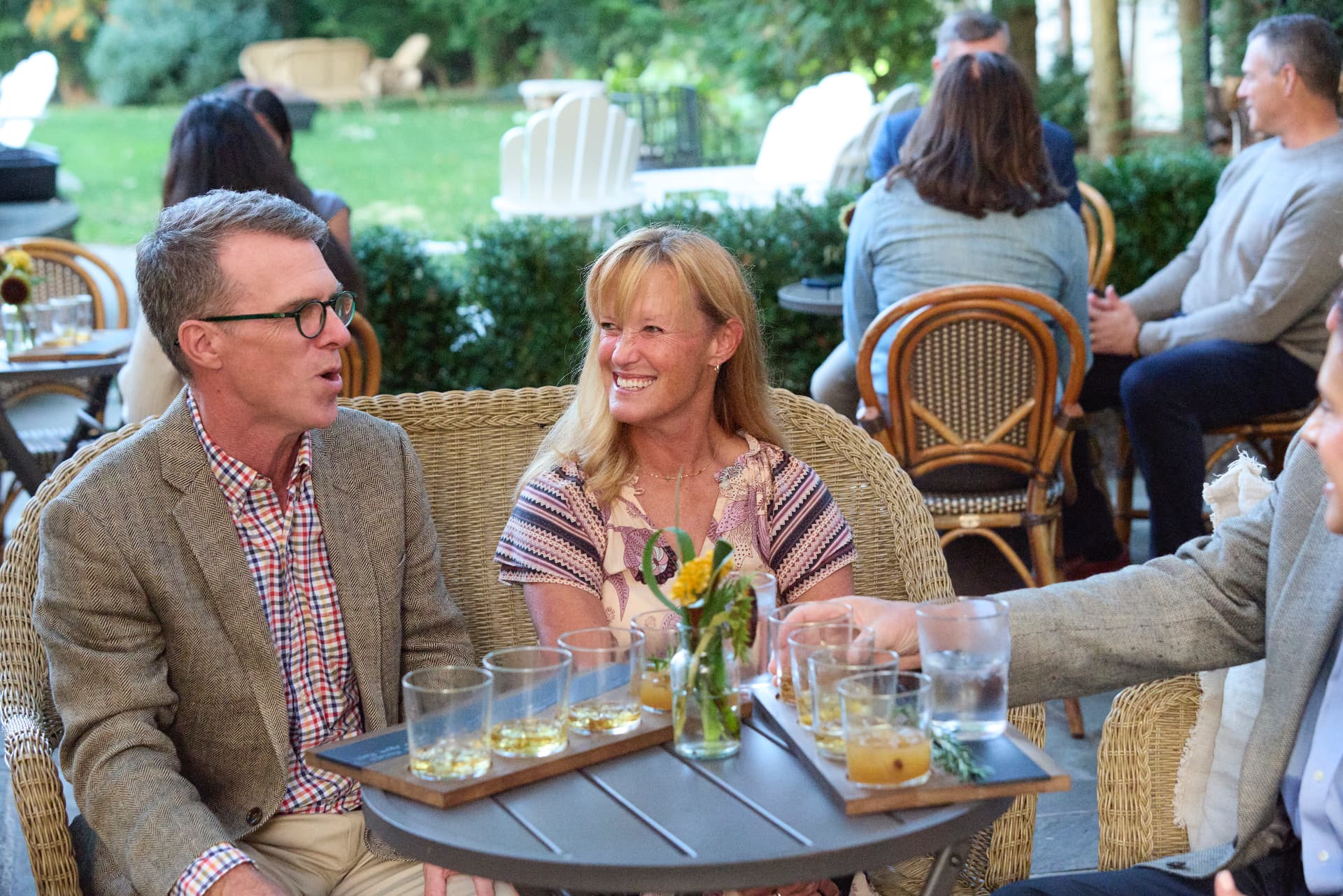Sharing stories over tasting flights at the Roger Sherman Inn