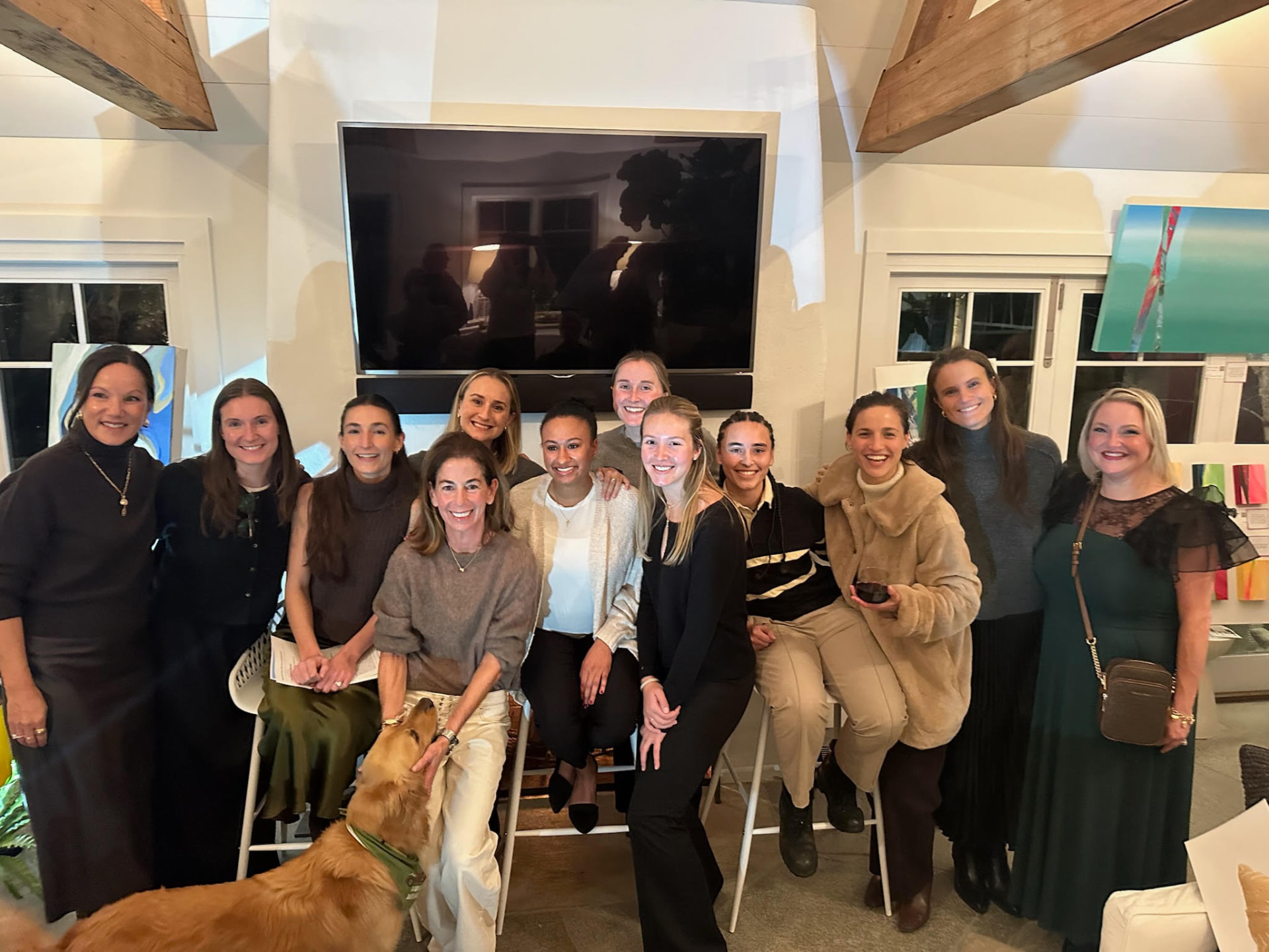 Claire O'Hare with Sheri West and members of the Shine On Giving Circle