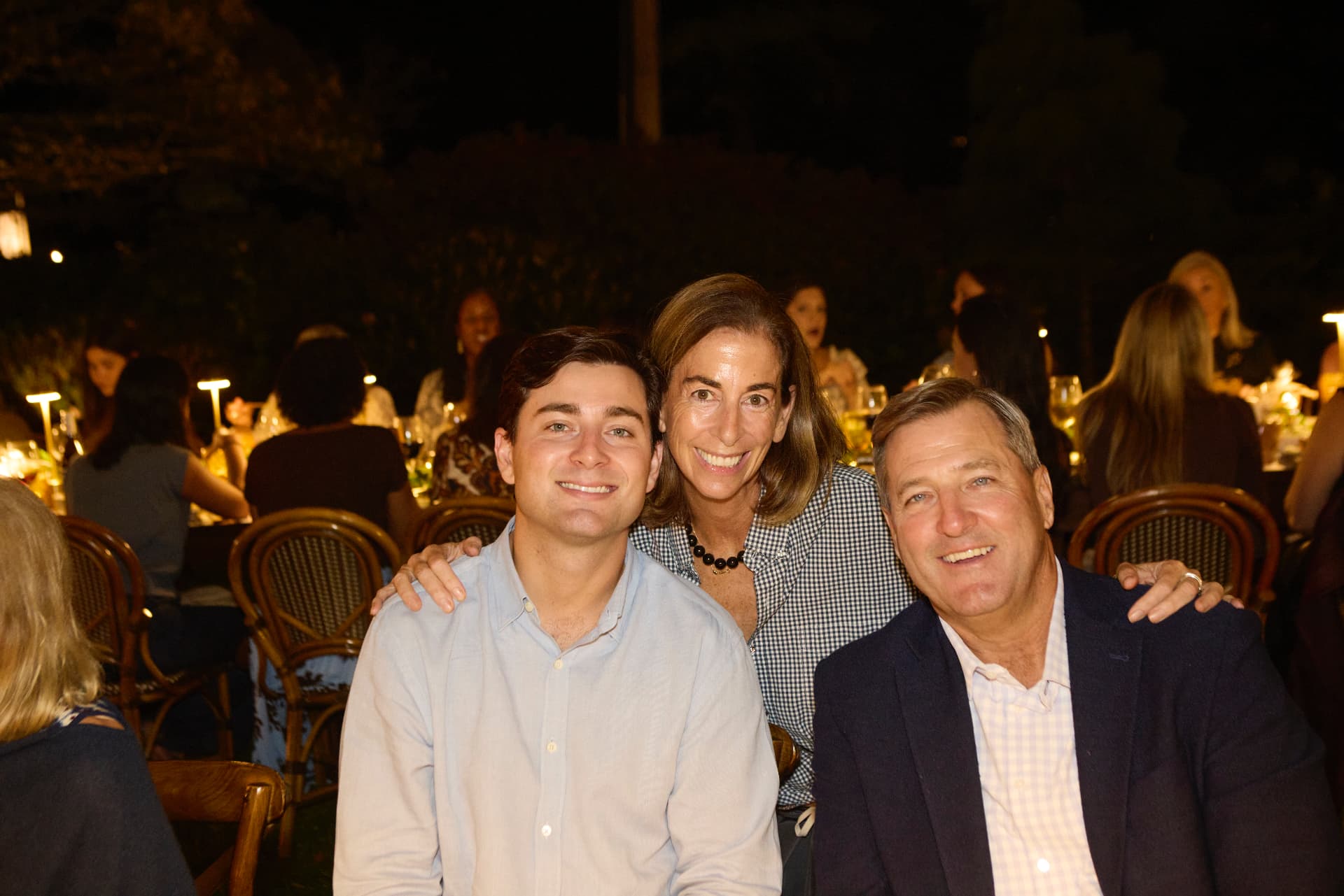 Three family members together at the dinner